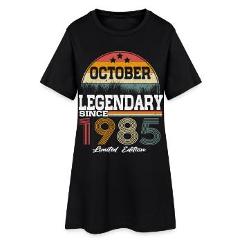 Des légendes sont nées en octobre 1985 - Robe T-shirt Femme - noir - Devant