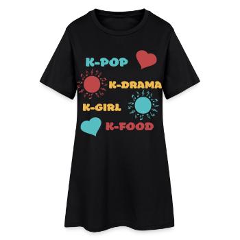 K-pop k-drama 3 couleurs custom - Robe T-shirt Femme - noir - Devant