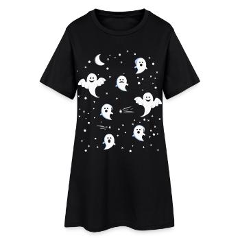 Fantômes Fantômes Ciel nocturne Horreur Halloween - Robe T-shirt Femme - noir - Devant