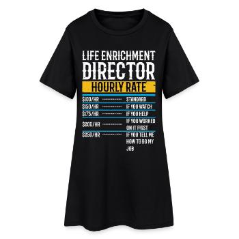 Directeur d’enrichissement de la vie Vintage Taux horaire - Robe T-shirt Femme - noir - Devant