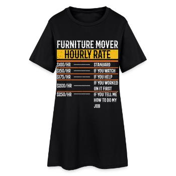 Funny Furniture Mover Tarif horaire - Robe T-shirt Femme - noir - Devant
