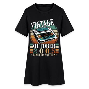 2005 Oktober 2005 Jubiläum Oktober 2005 - Frauen T-Shirt-Kleid - Schwarz - Vorne