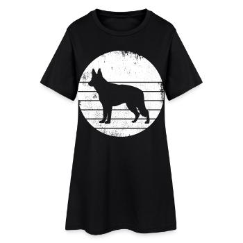 German Shepherd Drawing - Women’s T-Shirt Dress - black - Front