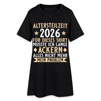 Retraite partielle 2026 - Lange Ackern Rente prospective - Robe T-shirt Femme - noir - Devant