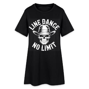 Line Dance Skull No Limit - Frauen T-Shirt-Kleid - Schwarz - Vorne