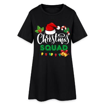 christmas squad, marry christmas - Women’s T-Shirt Dress - black - Front