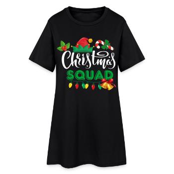 christmas squad. marry christmas - Women’s T-Shirt Dress - black - Front