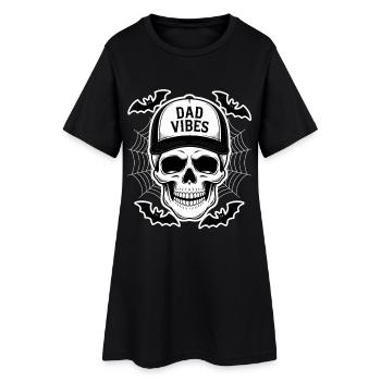 Dad Vibes Skull with Bats - Women’s T-Shirt Dress - black - Front