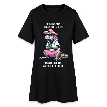 Iguane débloqué | Chill-Stat Max - Robe T-shirt Femme - noir - Devant