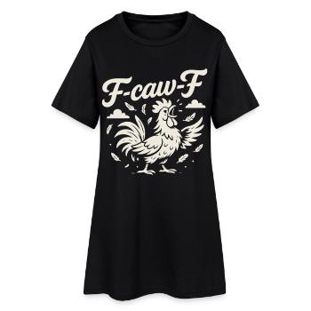 F-Caw-F Citation drôle de coq de poulet - Robe T-shirt Femme - noir - Devant