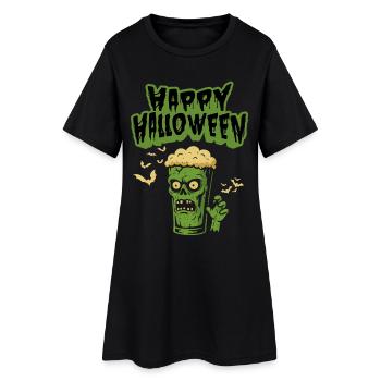 Zombie Beer Funny Saying - Happy Halloween - Women’s T-Shirt Dress - black - Front