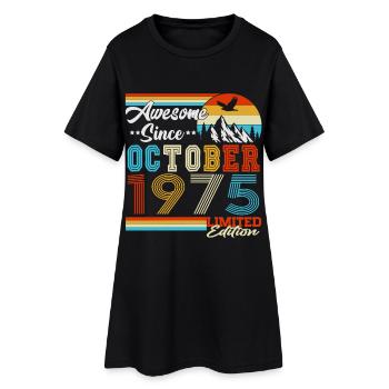 Vintage Oktober 1975 Jahrgang Retro Geburtstag - Frauen T-Shirt-Kleid - Schwarz - Vorne