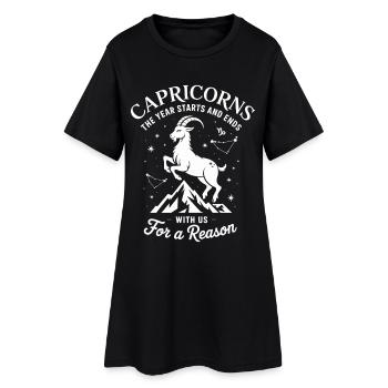 Steinbock Sternzeichen - Frauen T-Shirt-Kleid - Schwarz - Vorne