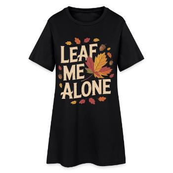 Katze Herbst Lustig Lass Mich Alleine - Frauen T-Shirt-Kleid - Schwarz - Vorne