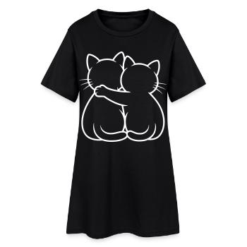 Câlin de chats - Robe T-shirt Femme - noir - Devant
