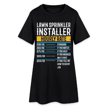 Installateur d’arroseur de pelouse drôle Taux horaire - Robe T-shirt Femme - noir - Devant