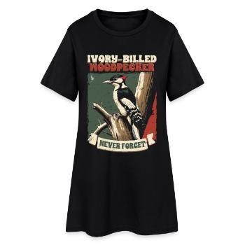 Elfenbein Specht Vogelbeobachter - Frauen T-Shirt-Kleid - Schwarz - Vorne