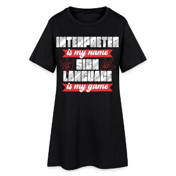Interprète en langue des signes ASL Langue des signes - Robe T-shirt Femme - noir - Devant
