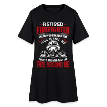 Pompier - Robe T-shirt Femme - noir - Devant