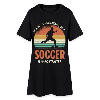 Le football est important Retro Sunset - Robe T-shirt Femme - noir - Devant