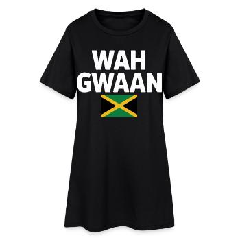 Wah Gwaan T-shirt drapeau de la Jamaïque - Robe T-shirt Femme - noir - Devant