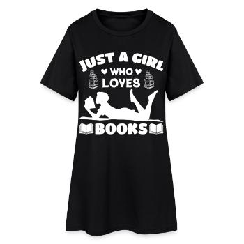 Juste une fille qui aime les livres - Robe T-shirt Femme - noir - Devant