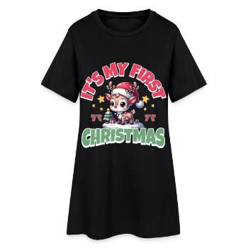 Conception de rennes pour Noël et l’hiver - Robe T-shirt Femme - noir - Devant