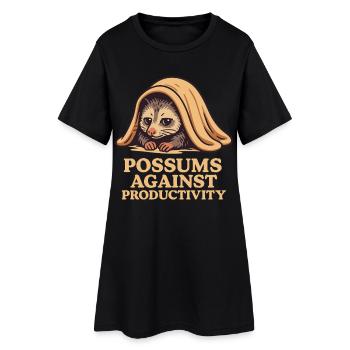 Opossums contre la productivité Humour Mème - Robe T-shirt Femme - noir - Devant