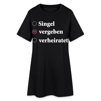 Sélection du statut de la relation Célibataire - Pris - Robe T-shirt Femme - noir - Devant