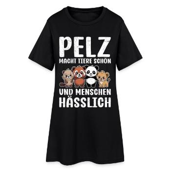 LA FOURRURE REND LES ANIMAUX BEAUX ET LES GENS LAIDS - Robe T-shirt Femme - noir - Devant