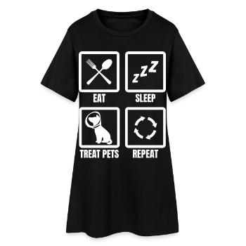 Eat Sleep Treat Pets Repeat - Women’s T-Shirt Dress - black - Front