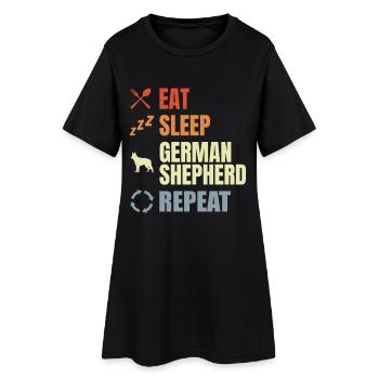 Schäferhund Routine - Frauen T-Shirt-Kleid - Schwarz - Vorne