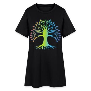 Arbre de vie multicolore - Robe T-shirt Femme - noir - Devant