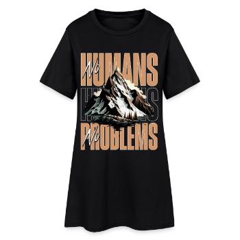 Pas d’humains, pas de problèmes – Randonnée Montagnes, Nature - Robe T-shirt Femme - noir - Devant