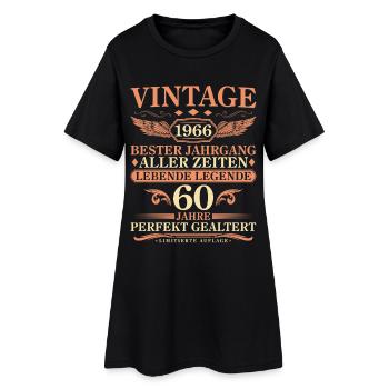Millésime 1966 Vintage Born - 60ème anniversaire - Robe T-shirt Femme - noir - Devant