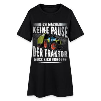 Landwirt - Frauen T-Shirt-Kleid - Schwarz - Vorne
