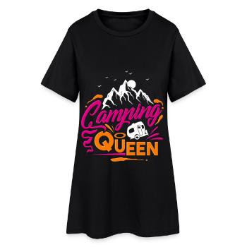 Reine du camping - Robe T-shirt Femme - noir - Devant