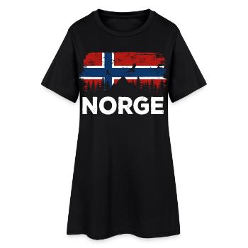 Norge - Norwegen Flagge - Urlaub Natur Geschenk - Frauen T-Shirt-Kleid - Schwarz - Vorne