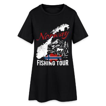 Norway Fishing Tour - Cadeau de pêcheur - Robe T-shirt Femme - noir - Devant