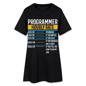 Programmer Funny Hourly Rate - Women’s T-Shirt Dress - black - Front