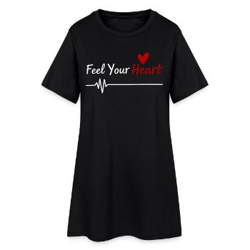 Sentez votre cœur dire - Robe T-shirt Femme - noir - Devant