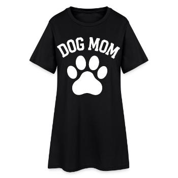 Chien Maman Chien Patte Amoureux des animaux Dire Design - Robe T-shirt Femme - noir - Devant