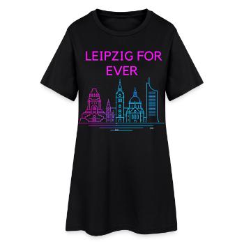Leipzig Forever Neon Skyline - Women’s T-Shirt Dress - black - Front