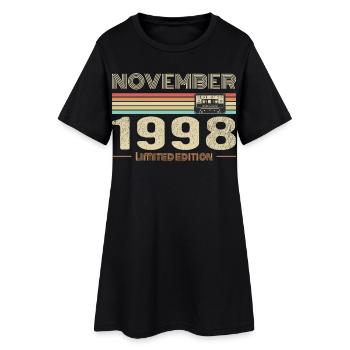 November 1998 Vintage Birthday Retro Tee - Robe T-shirt Femme - noir - Devant