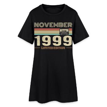 November 1999 Vintage Birthday Retro Tee - Robe T-shirt Femme - noir - Devant