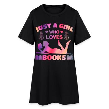 Juste une fille qui aime les livres - Robe T-shirt Femme - noir - Devant
