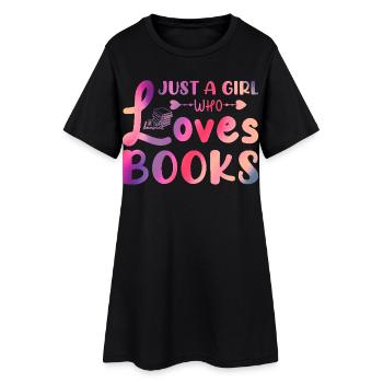 Juste une fille qui aime les livres - Robe T-shirt Femme - noir - Devant