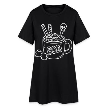 Mug Halloween Sketch – Ghosts, Waffles & Spoons - Women’s T-Shirt Dress - black - Front