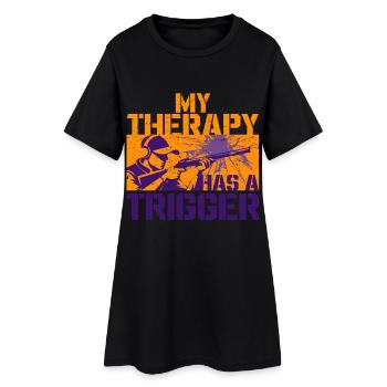 Tir au pigeon d’argile Tir sur cible - Robe T-shirt Femme - noir - Devant