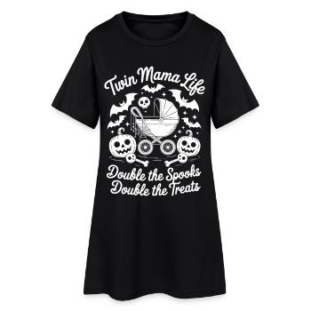 Twin Mama Life Double The Spooks Gâteries Halloween - Robe T-shirt Femme - noir - Devant